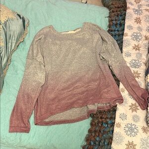 Lucky Brand Gray and Pink Ombre Top